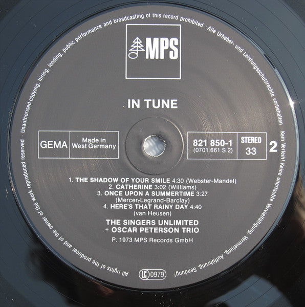 The Oscar Peterson Trio + The Singers Unlimited ~ In Tune (Vinyl) - Djungel & Jazz