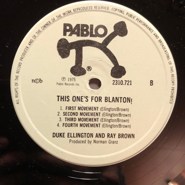 Duke Ellington And Ray Brown ~ This One's For Blanton! (Vinyl) - Djungel & Jazz