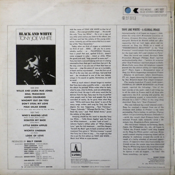 Tony Joe White ~ Black And White (Vinyl) - Djungel & Jazz