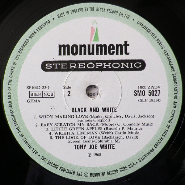 Tony Joe White ~ Black And White (Vinyl) - Djungel & Jazz