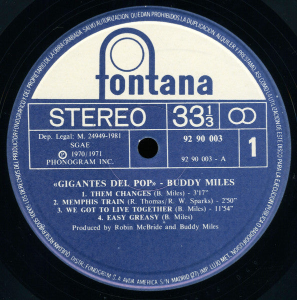 Buddy Miles ~ Gigantes Del Pop Vol. 37 (Vinyl) - Djungel & Jazz
