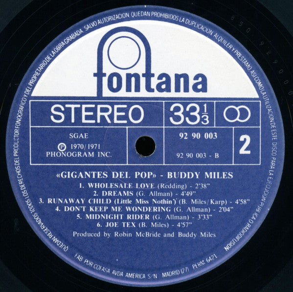 Buddy Miles ~ Gigantes Del Pop Vol. 37 (Vinyl) - Djungel & Jazz