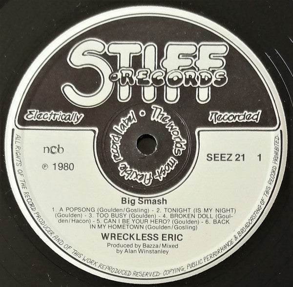 Wreckless Eric ~ Big Smash! (Vinyl) - Djungel & Jazz