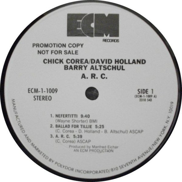 Chick Corea, David Holland, Barry Altschul ~ A. R. C. (Vinyl) - Djungel & Jazz