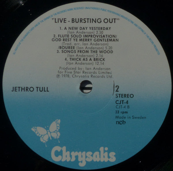 Jethro Tull : Live - Bursting Out (2xLP, Album)