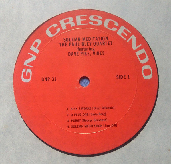 Paul Bley Quartet ~ Solemn Meditation (Vinyl) - Djungel & Jazz