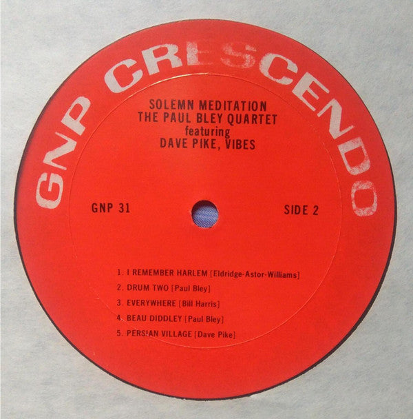 Paul Bley Quartet ~ Solemn Meditation (Vinyl) - Djungel & Jazz