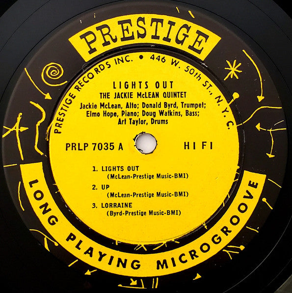 The Jackie McLean Quintet With Donald Byrd And Elmo Hope ~ Lights Out! (Vinyl) - Djungel & Jazz