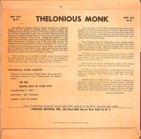 Frank Foster, Curly Russell, Art Blakey, Ray Copeland Featuring Thelonious Monk ~ We See (Vinyl) - Djungel & Jazz