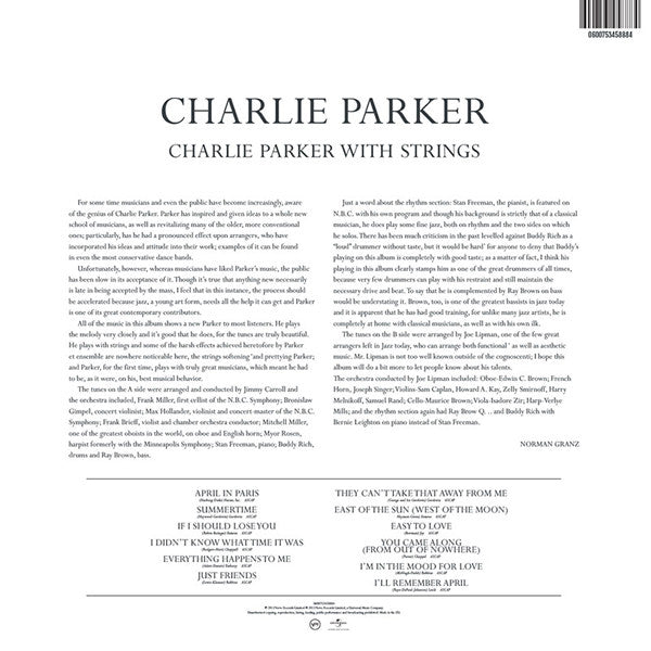 Charlie Parker With Strings ~ Charlie Parker With Strings (Vinyl) - Djungel & Jazz