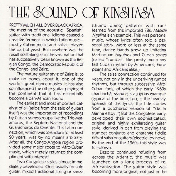 Various ~ The Sound Of Kinshasa - Guitar Classics From Zaire (Vinyl) - Djungel & Jazz