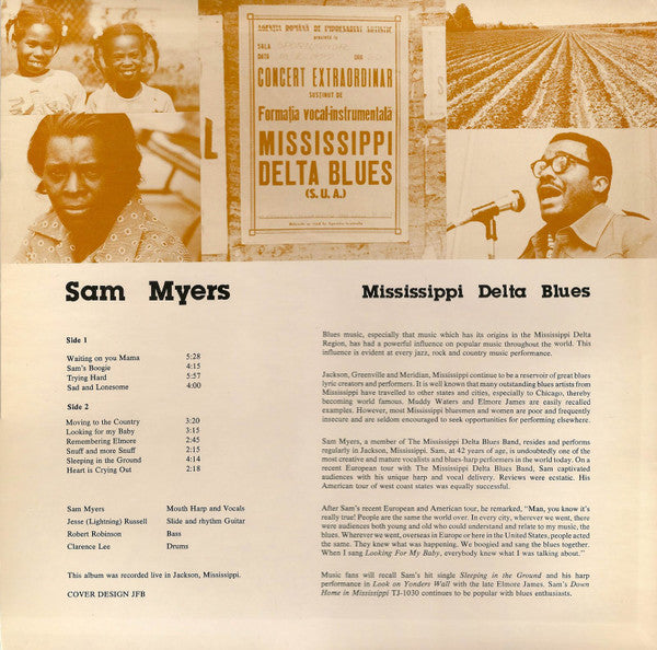 Sam Myers ~ Mississippi Delta Blues (Vinyl) - Djungel & Jazz