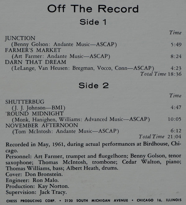 The Jazztet ~ At Birdhouse (Vinyl) - Djungel & Jazz