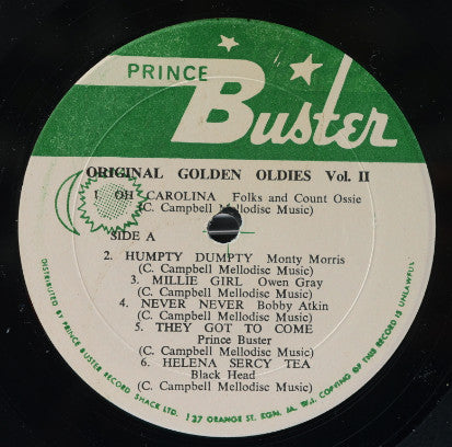 Prince Buster : Prince Buster Record Shack Presents The Original Golden Oldies Vol. 2 (LP, Comp, RE)