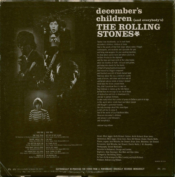 The Rolling Stones ~ December's Children (And Everybody's) (Vinyl) - Djungel & Jazz