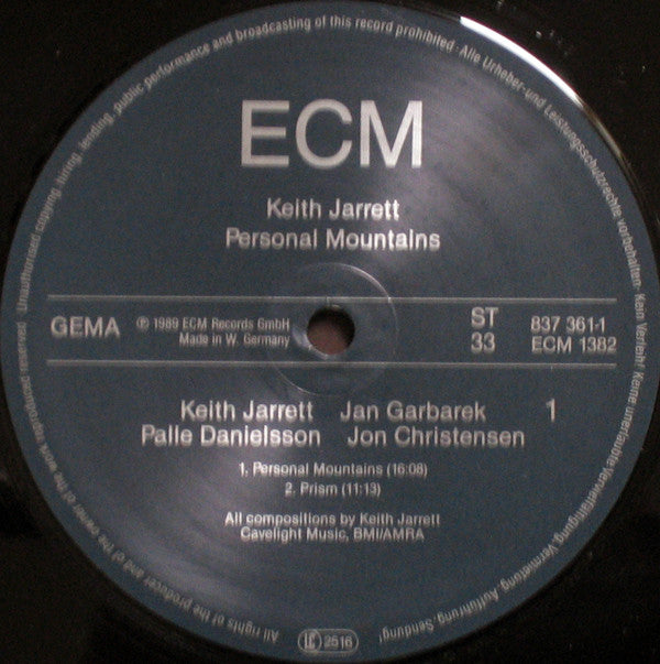 Keith Jarrett ~ Personal Mountains (Vinyl) - Djungel & Jazz
