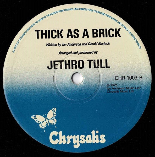 Jethro Tull ~ Thick As A Brick (Vinyl) - Djungel & Jazz