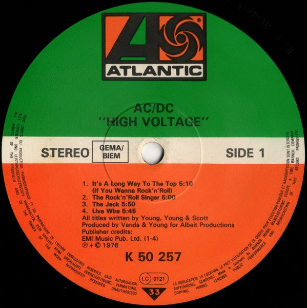 AC/DC : High Voltage (LP, Album, RE)
