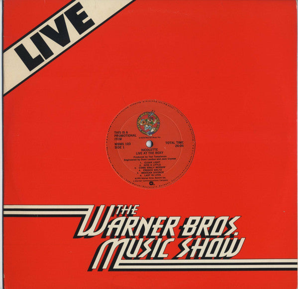 Nicolette ~ Live At The Roxy (Vinyl) - Djungel & Jazz