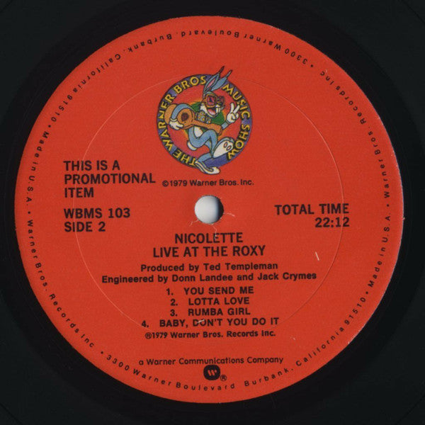 Nicolette ~ Live At The Roxy (Vinyl) - Djungel & Jazz