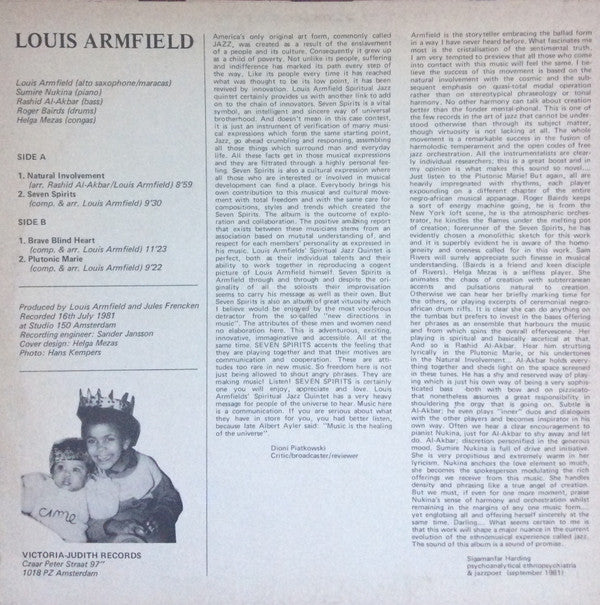 Louis Armfield's Spiritual Jazz Quintet ~ The Seven Spirits (Vinyl) - Djungel & Jazz