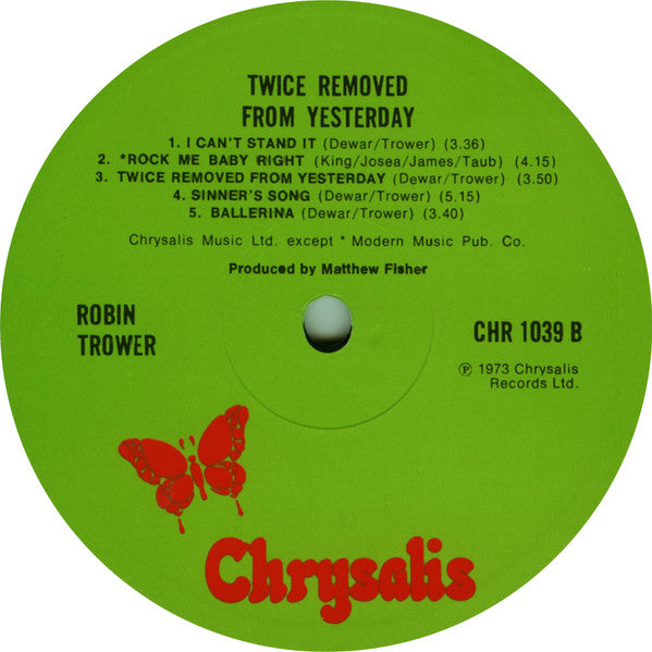 Robin Trower ~ Twice Removed From Yesterday (Vinyl) - Djungel & Jazz
