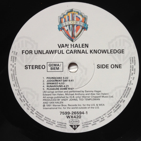 Van Halen ~ For Unlawful Carnal Knowledge (Vinyl) - Djungel & Jazz