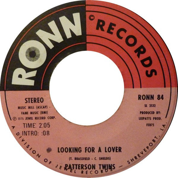 Patterson Twins ~ To Be Lonely / Looking For A Lover (Vinyl) - Djungel & Jazz