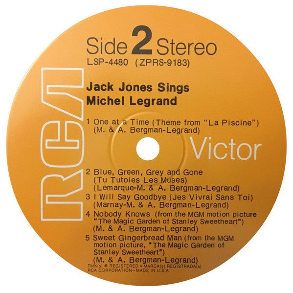 Jack Jones ~ Sings Michel Legrand (Vinyl) - Djungel & Jazz