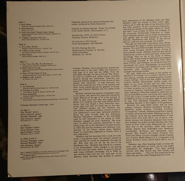 Coleman Hawkins ~ The Real Thing (Vinyl) - Djungel & Jazz