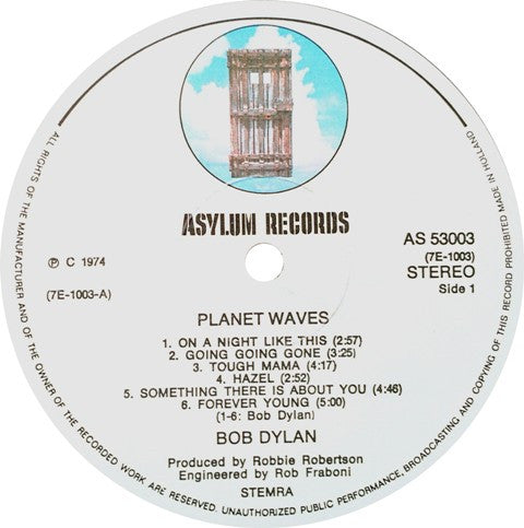 Bob Dylan ~ Planet Waves (Vinyl) - Djungel & Jazz