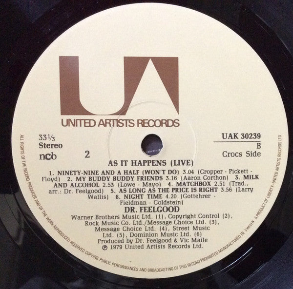 Dr. Feelgood ~ As It Happens (Vinyl) - Djungel & Jazz
