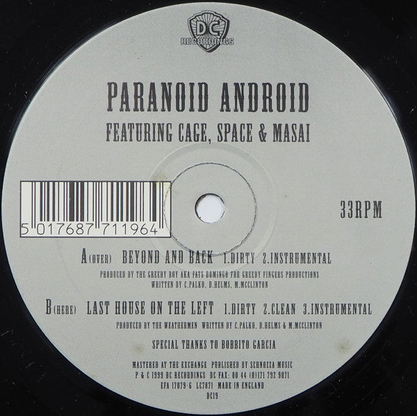 Paranoid Android ~ Beyond And Back (Vinyl) - Djungel & Jazz