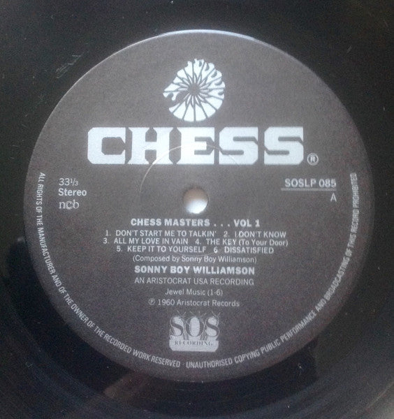 Sonny Boy Williamson (2) : Sonny Boy Williamson Chess Masters Vol 1 (LP, Album, RE)