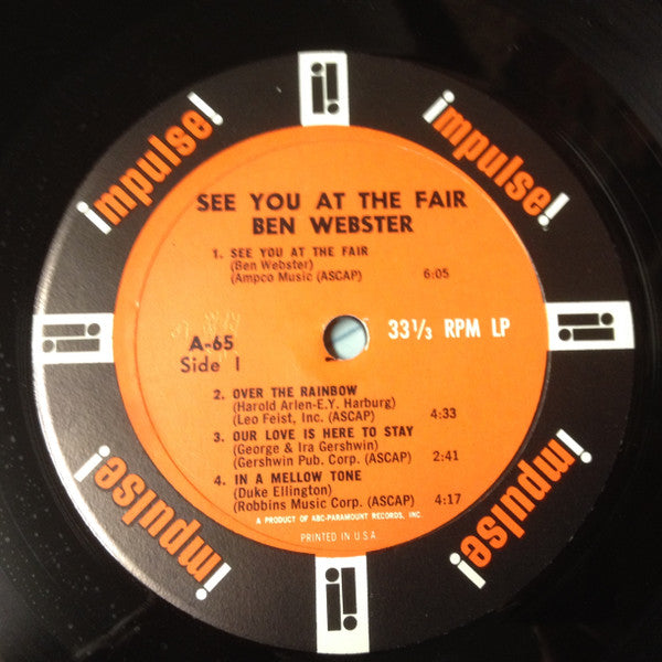 Ben Webster ~ See You At The Fair (Vinyl) - Djungel & Jazz