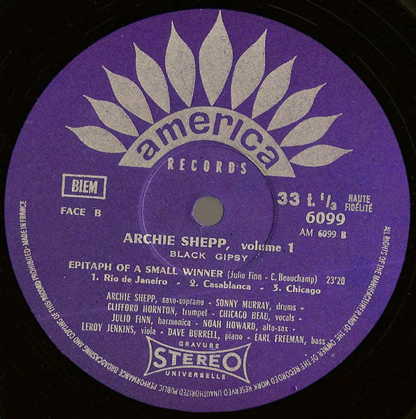 Archie Shepp, Chicago Beau : Black Gipsy (LP, Album)