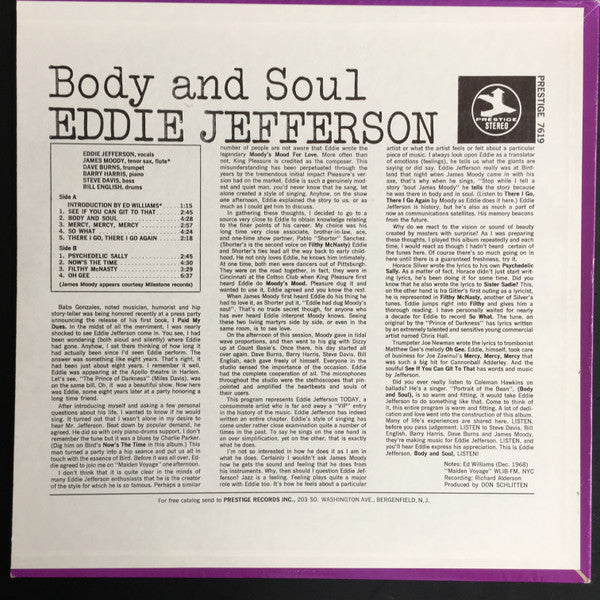 Eddie Jefferson : Body And Soul (LP, Album, RE)