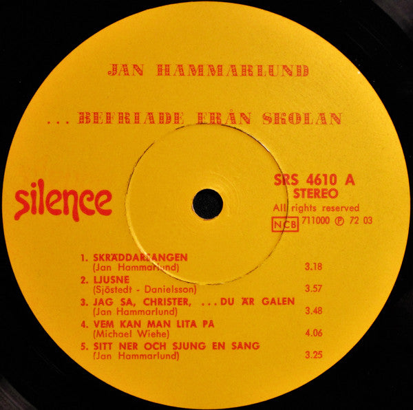 Jan Hammarlund : Befriade Från Skolan (LP, Album)
