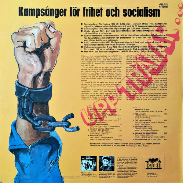 Various ~ Upp Trälar (Kampsånger För Frihet Och Socialism) (Vinyl) - Djungel & Jazz
