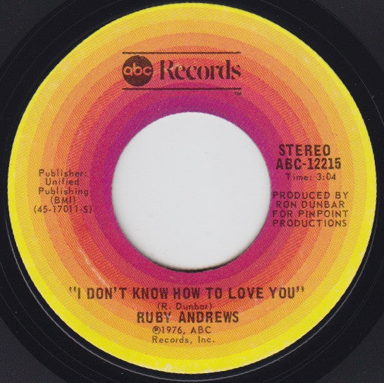 Ruby Andrews ~ I Got A Bone To Pick With You / I Don't Know How To Love You (Vinyl) - Djungel & Jazz