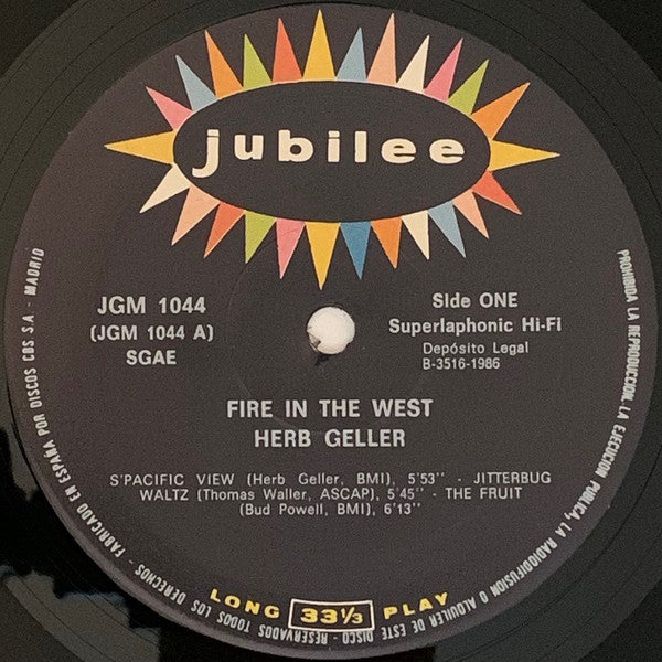 Herb Geller ~ Fire In The West (Vinyl) - Djungel & Jazz
