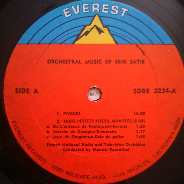 Erik Satie - Orchestre National De L'ORTF, Manuel Rosenthal ~ Orchestral Music Of Erik Satie (Vinyl) - Djungel & Jazz