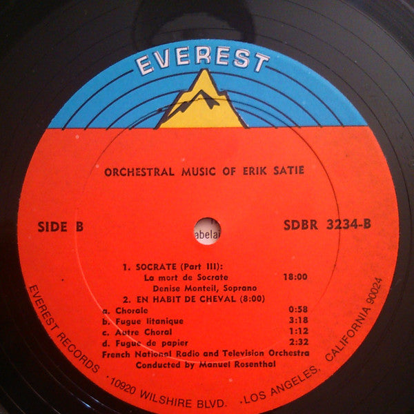 Erik Satie - Orchestre National De L'ORTF, Manuel Rosenthal ~ Orchestral Music Of Erik Satie (Vinyl) - Djungel & Jazz