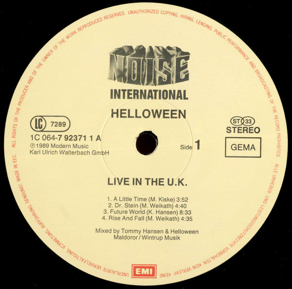 Helloween ~ Live In The U.K. (Vinyl) - Djungel & Jazz