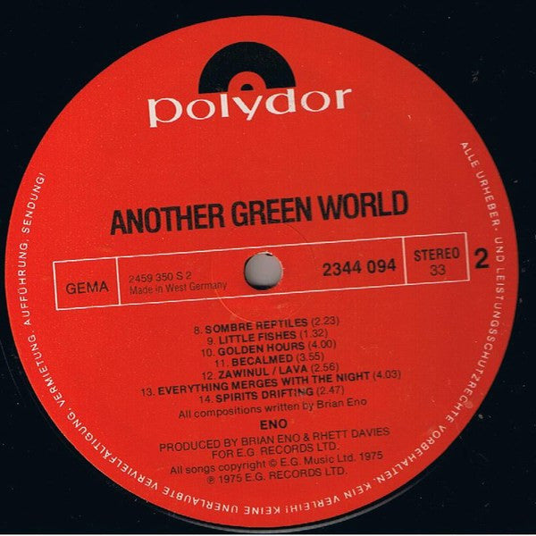 Brian Eno ~ Another Green World (Vinyl) - Djungel & Jazz
