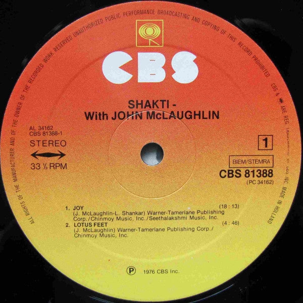 Shakti With John McLaughlin ~ Shakti With John McLaughlin (Vinyl) - Djungel & Jazz