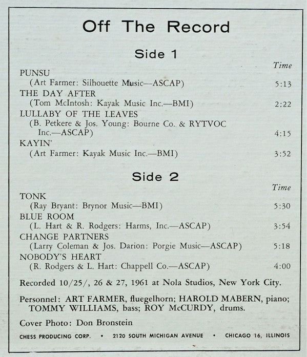 The Art Farmer Quartet ~ Perception (Vinyl) - Djungel & Jazz