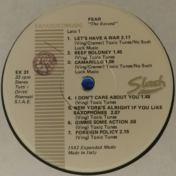 Fear ~ The Record (Vinyl) - Djungel & Jazz