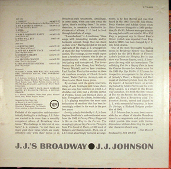 J. J. Johnson ~ J.J.'s Broadway (Vinyl) - Djungel & Jazz