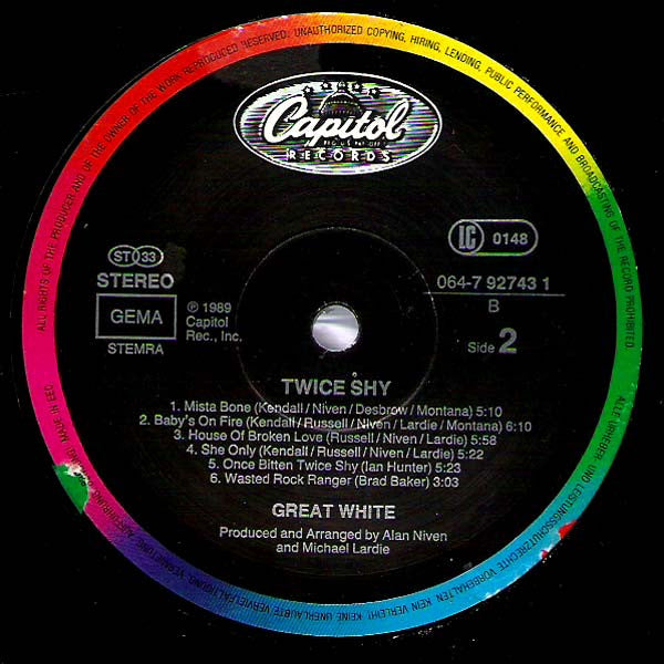 Great White ~ ... Twice Shy (Vinyl) - Djungel & Jazz